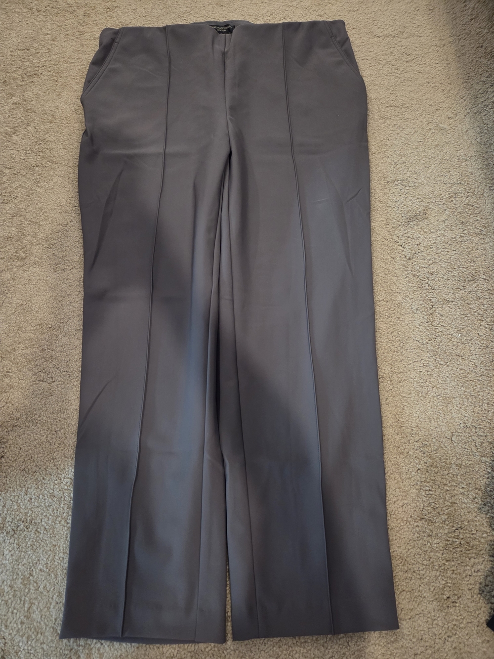 Christian Siriano Women's Straight-Leg Dress Pants in Charcoal Gray